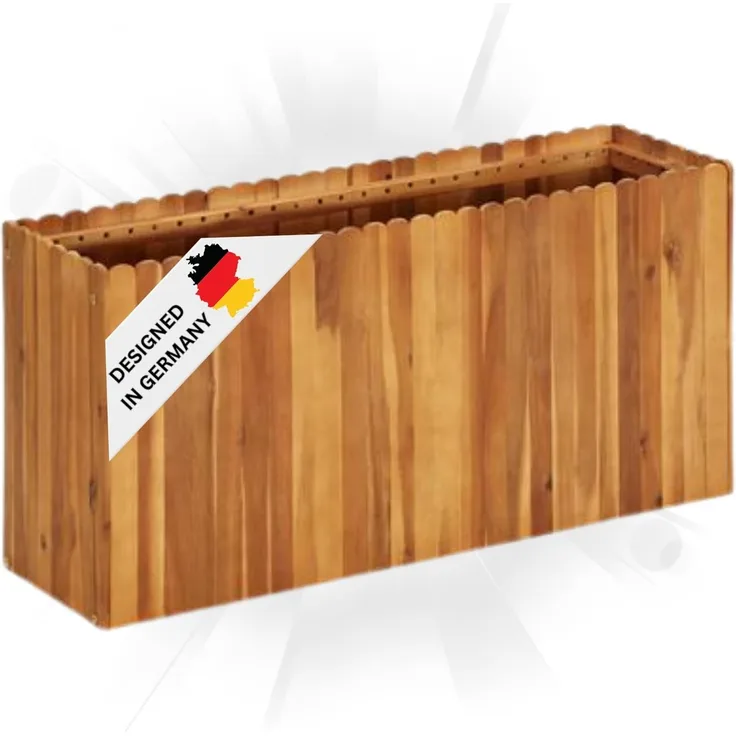 DELUKE® Hochbeet aus Holz JONA 100x30x50cm, Akazienholz Hochbeet für Garten Hochbeet Holz Gartenbeet hoch Kräuterbeet xxl Blumenbeet Gemüsebeet groß Garten