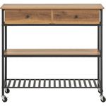 SoBuy FKW112-PF Kücheninsel, Spanplatte, Melamin, Braun, 100 x 93 x 45 cm