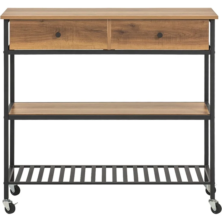 SoBuy FKW112-PF Kücheninsel, Spanplatte, Melamin, Braun, 100 x 93 x 45 cm