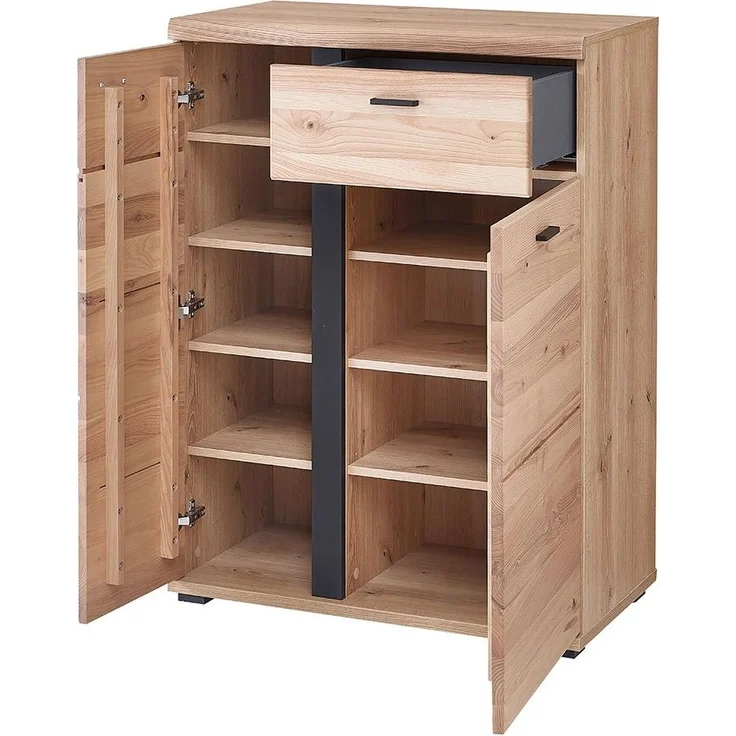 Schuhschrank Sonos, Echtholz, Holzwerkstoff, Holzfarben, 80 x 107 x 40 cm – Bild 2