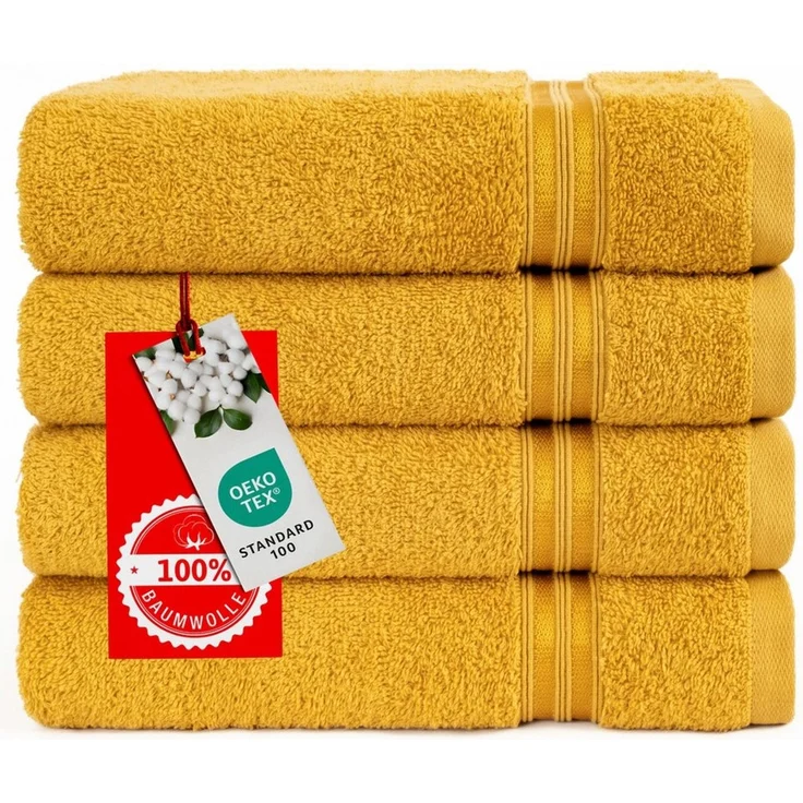 HAMMETEX Handtuch Set 4er Set Handtücher 50x100 cm, 100% Baumwolle, Weich & Saugstark, Frottier (Set, 4-St), mit Bordüre, einfarbig, weich – Bild 3