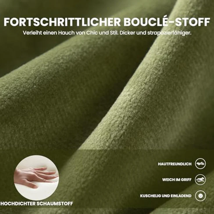 COLAMY Modern Velvet Ohrensessel 2er Set, Gepolsterter Sessel Wohnzimmer, Bequemer Runder loungesessel mit 3 Beinen für Wohnzimmer, Schlafzimmer, Leseecke, Grün – Bild 7