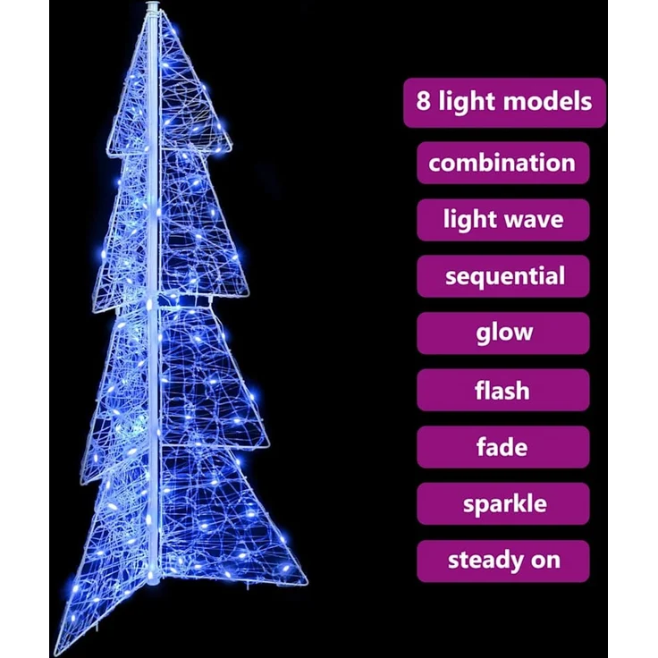 vidaXL Weihnachtsbaum Blau 120 cm Acryl 100 LEDs 42019204 – Bild 9