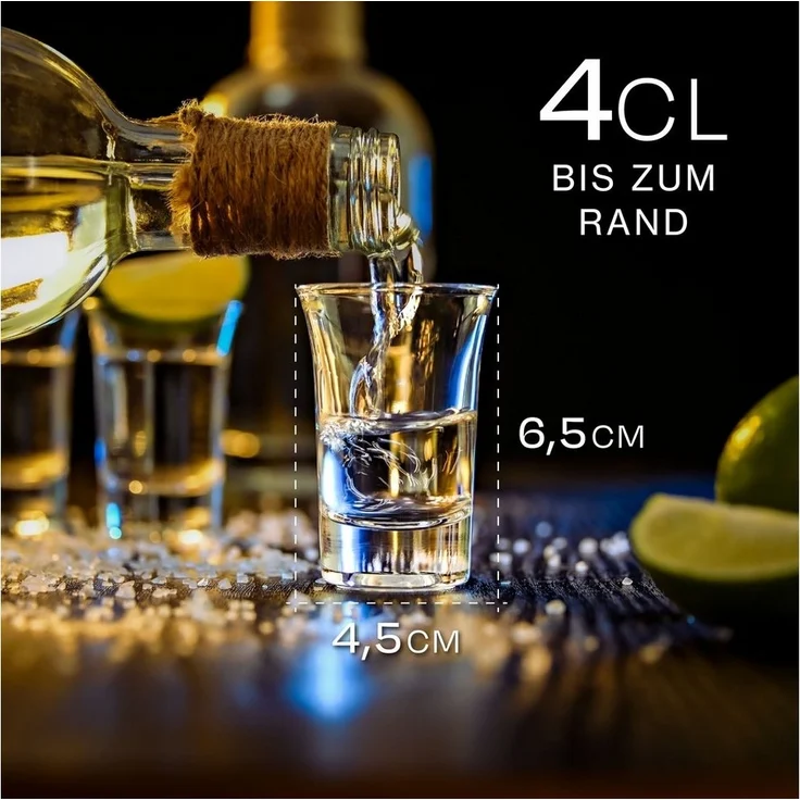 Praknu Schnapsglas 12er Set Schnapsgläser 4 cl - Shotgläser für jede Party - Stamperl, Glas, Spülmaschinenfest - Standfest dank dickem Boden - Pinneken, Pinnchen – Bild 2