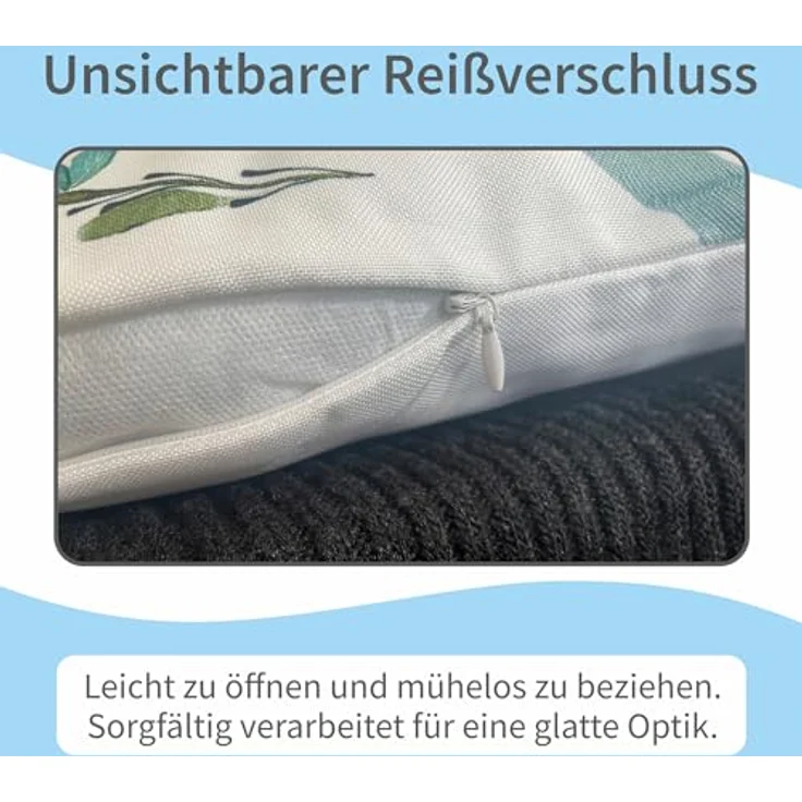 matches21 HOME & HOBBY Kissenbezüge 2er Set Kissenhüllen 45x45 cm dunkelgrau mit Hirsch als Weihnachtsdeko, (2 Stück), Zierkissen-Bezüge für Sofa-Kissen, Couch-Kissen – Bild 5