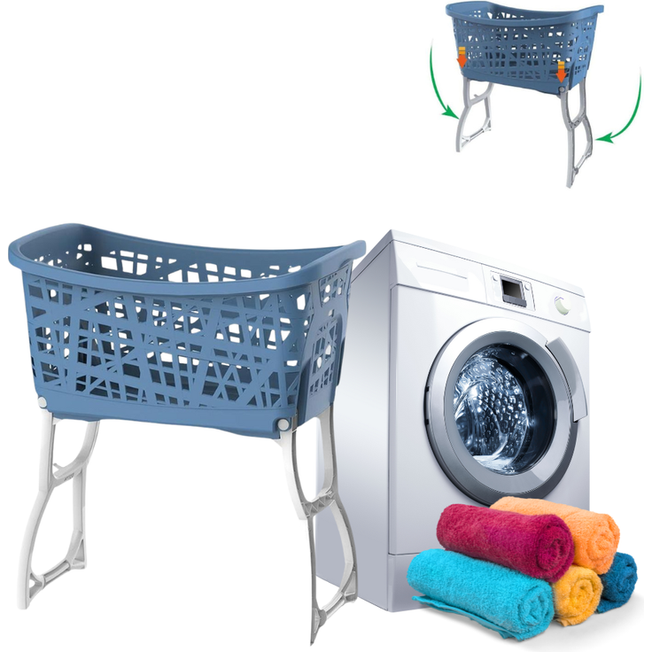 GarPet Wäschekorb Wäschekorb mit Füßen Wäschewanne mit Henkel und Beinen klappbar groß