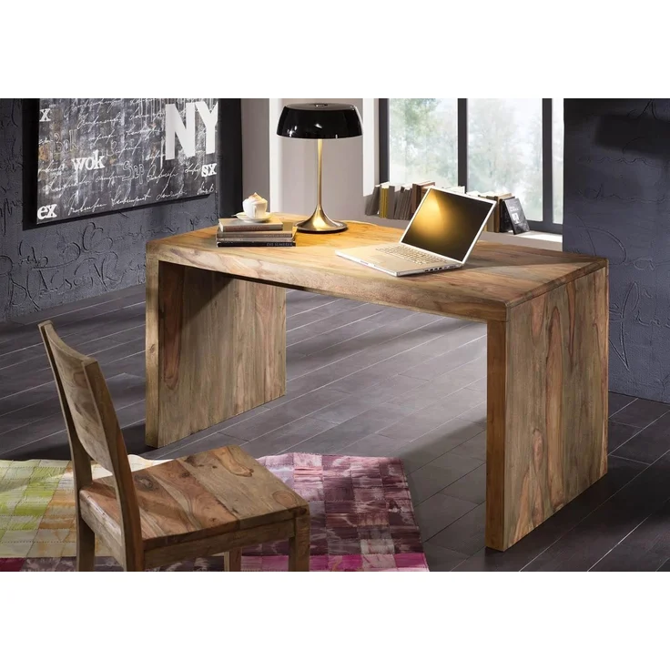 Schreibtisch Sheesham 148x75x78 grau geölt NATURE GREY #710 – Bild 7