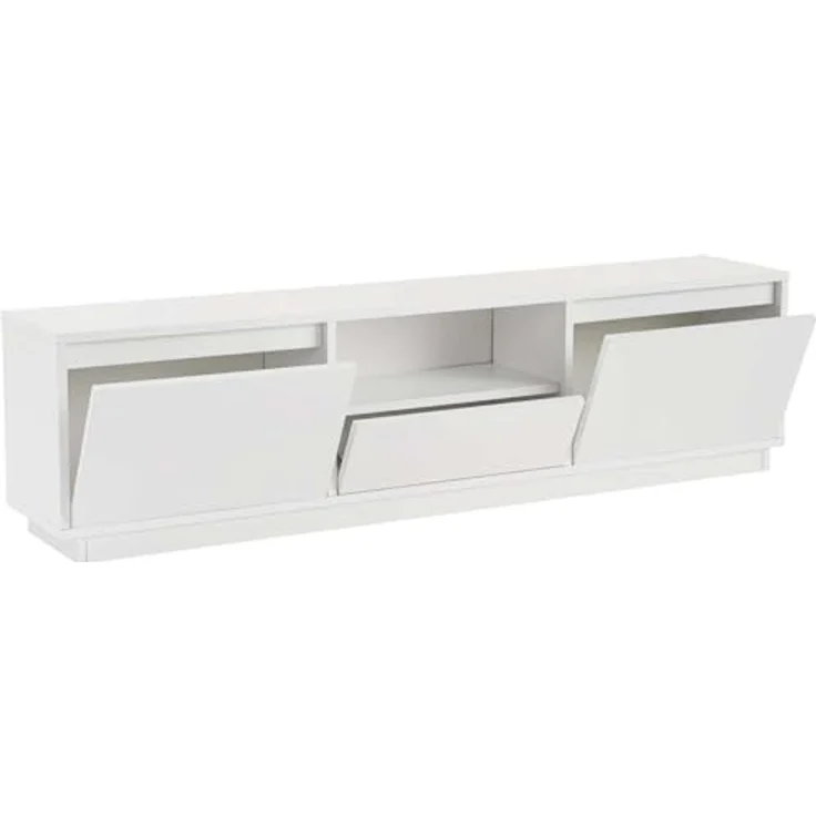 Calicosy TV-Möbel, Weiß, Lowboard aus Holzwerkstoff mit viel Stauraum, 29.5x42x160 cm – Bild 4