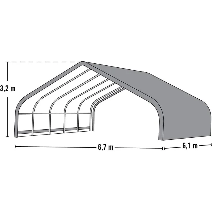 ShelterLogic Folien Weidezelt Zeltgarage Run-In-Shed | Grün | 610x670x320 cm – Bild 9
