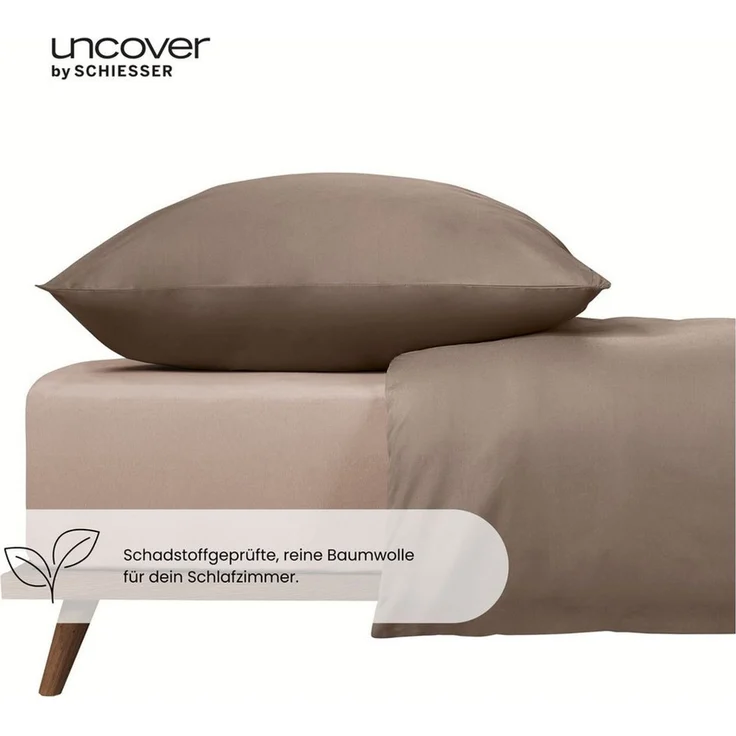 Uncover by Schiesser Spannbettlaken New Jersey - Edeljersey - 100 x 200 cm - Taupe – Bild 1