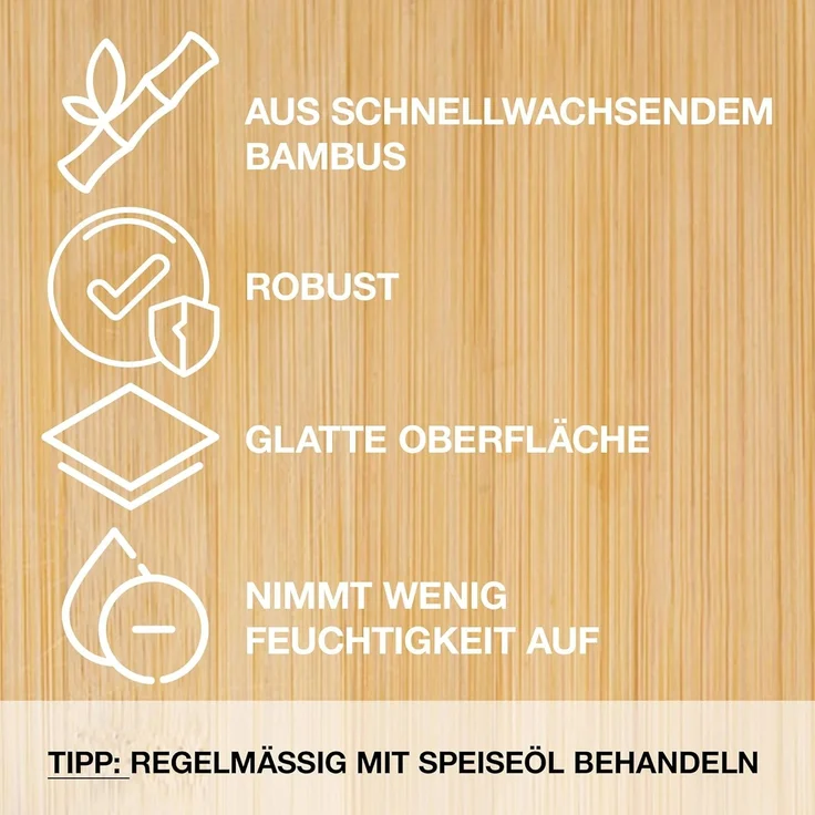 Moritz & Moritz Schneidebrett Bambus Frühstücksbrettchen - 3er Schneidebrett Holz Set, Bambus, (3er Set, 3-St, Set), 3 Größen – Bild 5