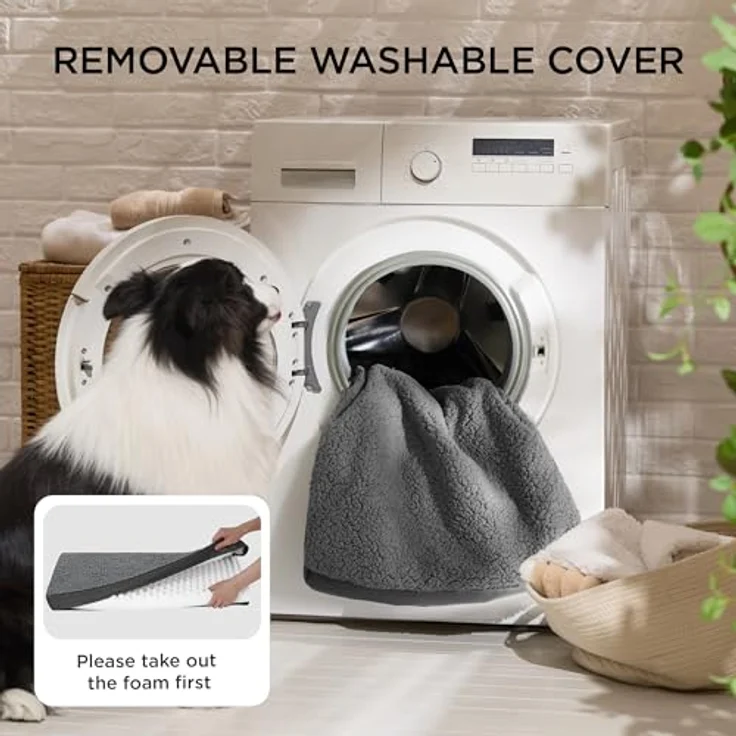 BEDSURE orthopädisches Hundebett Grosse Hunde - 112 x 81 x 7.6 cm Hundekissen flauschig Hundematte waschbar Hundematratze in dunkelgrau für große Hunde – Bild 6