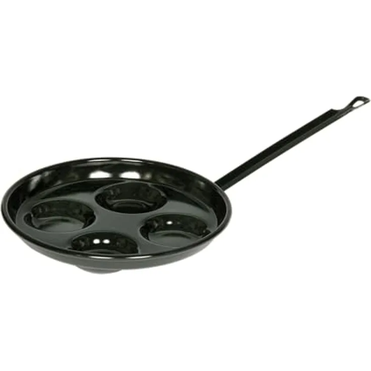 RIESS 0294-022 Augenpfanne Ø 26 cm, Emaille, schwarz / Spiegeleipfanne
