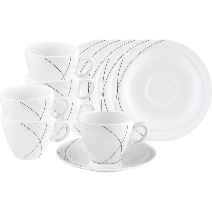 Seltmann Weiden Trio Highline Kaffeetassen mit Untertassen 230 ml 6er Set