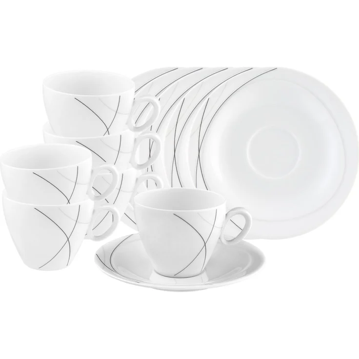 Seltmann Weiden Trio Highline Kaffeetassen mit Untertassen 230 ml 6er Set – Bild 1