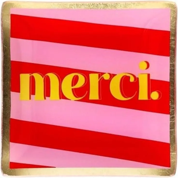 Giftcompany - Glasteller "Love Plates" Merci Dekoteller 10x10cm Bunt 1199803012
