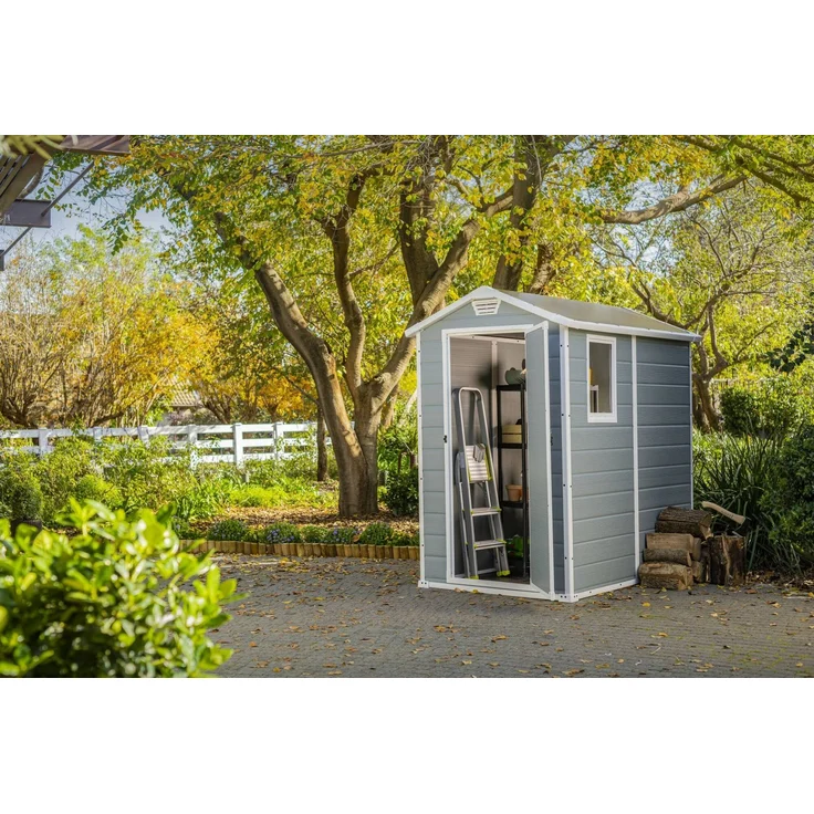 Dmora Gartenhaus Cranbrook, Gartenhütte, Gartenhaus, Werkzeugschuppen, 130x192 h198 cm, Grau – Bild 4