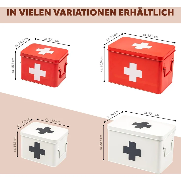 eluno Medizinschrank mit herausnehmbarem Tablett und 5 Fächern, Metall – Bild 7