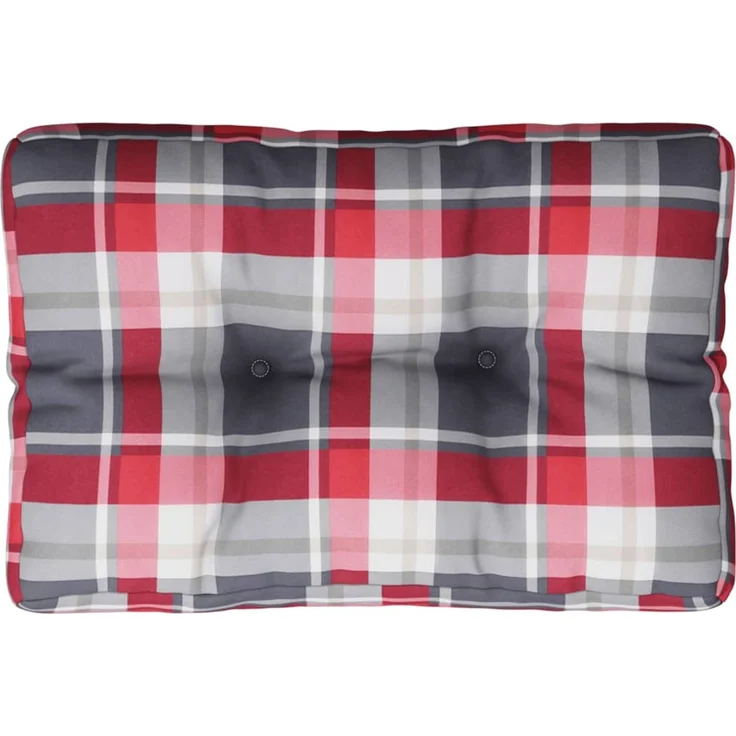 vidaXL Palettenkissen, Stoff, Rot Karomuster, 60 x 40 x 12 cm – Bild 1