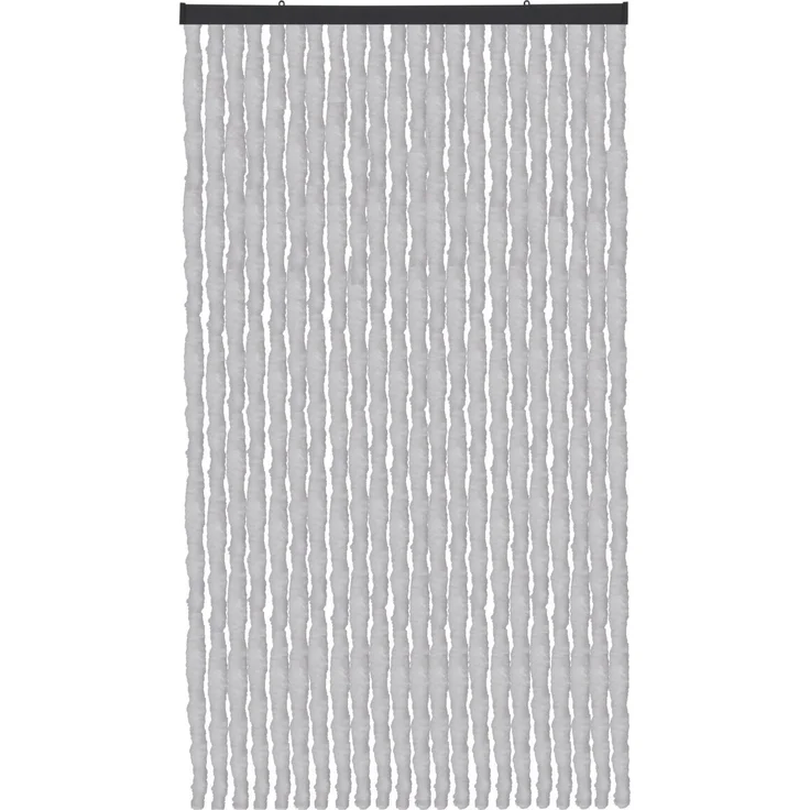 Flauschvorhang 56x185cm - 140x220cm Unistreifen Grau 90x220 cm – Bild 1
