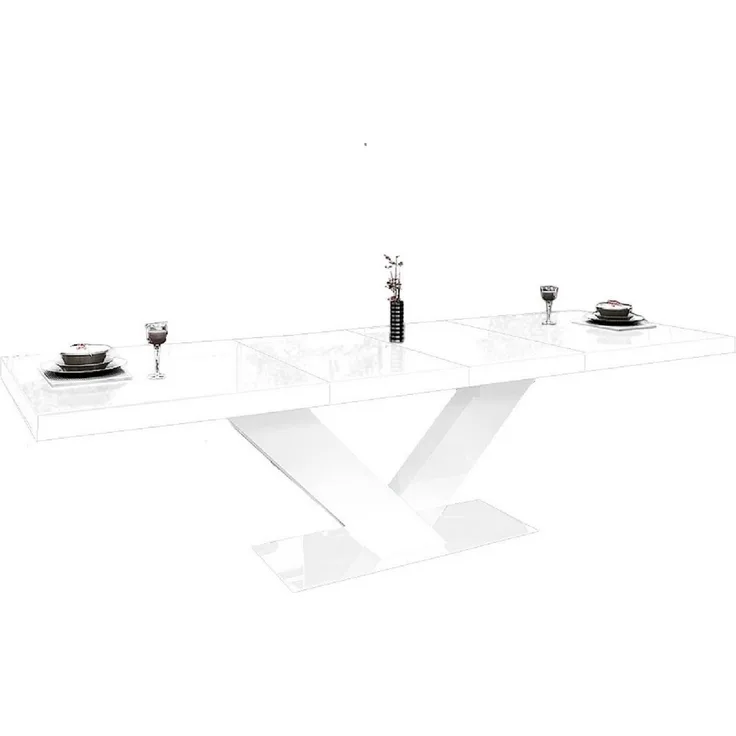 designimpex Esstisch Design Tisch HE-999 Weiß Hochglanz ausziehbar 160 bis 256 cm