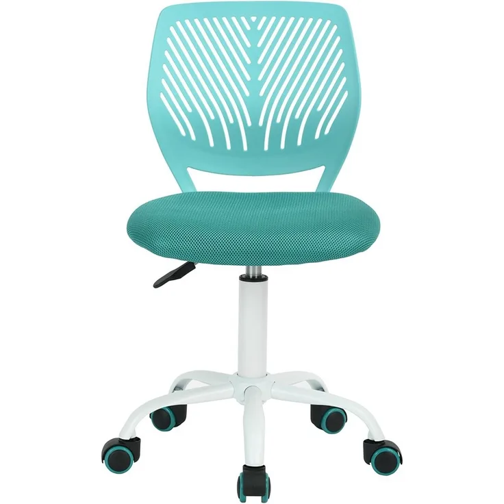 MEUBLE Cosy Bürostuhl Ergonomisch, Drehstuhl Höhenverstellbar, Schreibtischstuhl ohne Armlehnen, Computerstuhl mit Rollen, Arbeitsstuhl für Homeoffice, Lernen und Jugendzimmer, Türkis