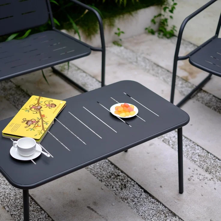 Gartenmöbelset Andria Stahl 4-tlg. Anthrazitgrau [casa. pro] – Bild 5