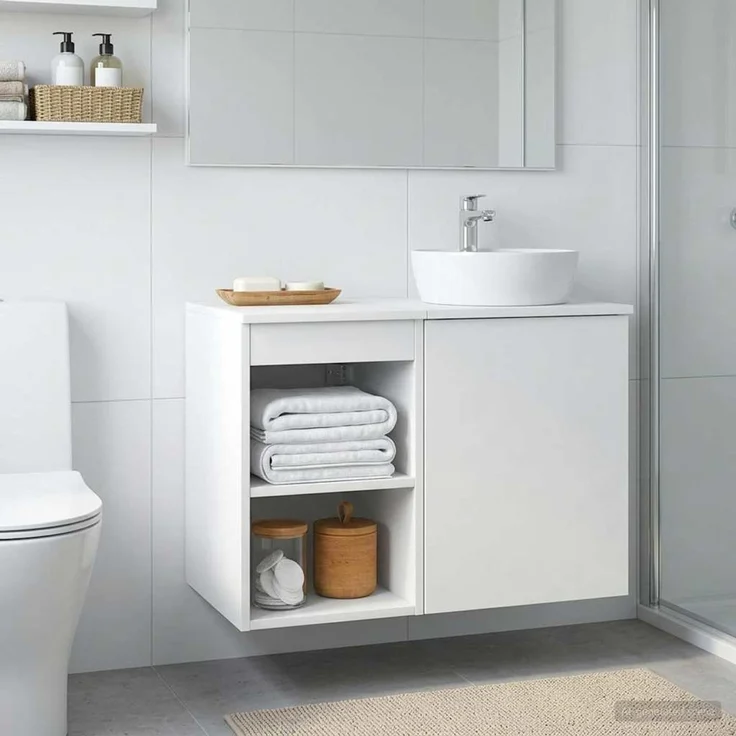 vidaXL Badezimmerschrank Weiß 30 x 35 x 50 cm Holzwerkstoff 890334 – Bild 1