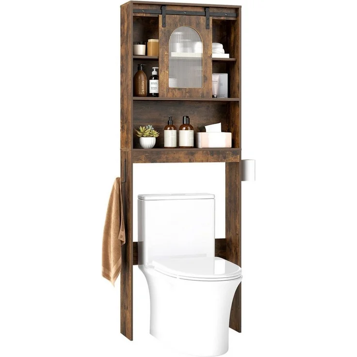 COSTWAY Badregal Toilettenschrank, Toilettenregal schmalfür über der toilette – Bild 1
