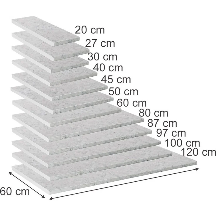 Küchenarbeitsplatte R-Line Weiß/Marmor 60 cm Vicco – Bild 2