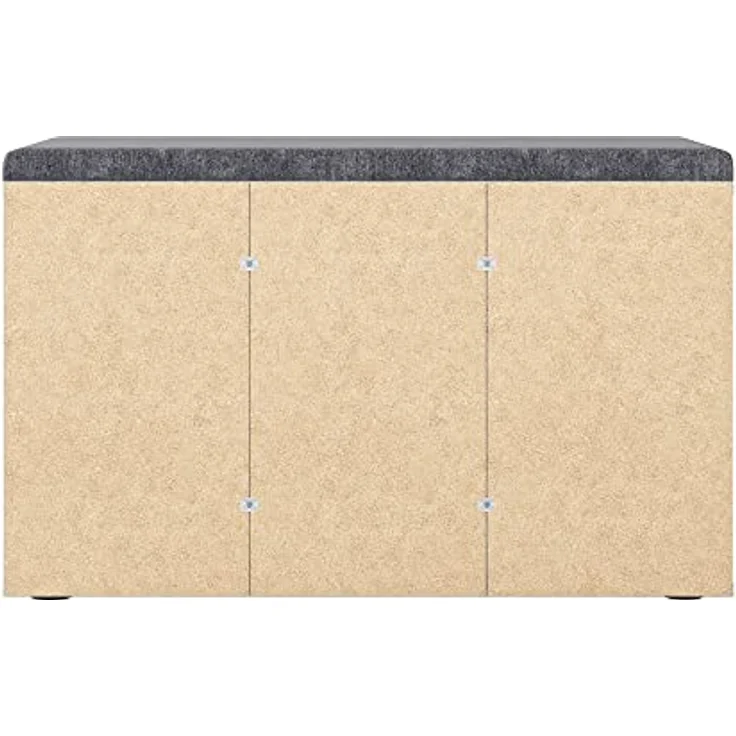 KOMTO Schuhbank Schuhregal mit Sitzfläche mit Stauraum, Sofia 80 x 50 x 30 cm Beton – Bild 8