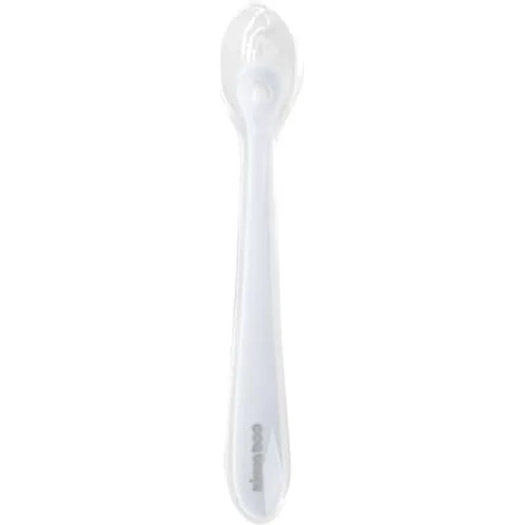 Kikkaboo Baby Silikonlöffel mit Etui Silikonspitze, langer Griff, ab 4 Monate blau – Bild 2