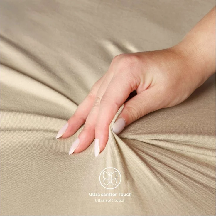 SCHÖNER WOHNEN-Kollektion Spannbettlaken BASIC Spannbettlaken, Mischgewebe, Gummizug: rundum, (1 Stück), 100 x 200 cm in Beige – Bild 2