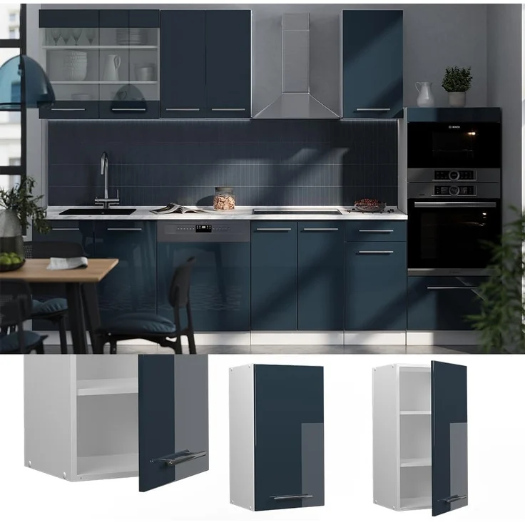 Hängeschrank Fame-Line Dunkelblau Hochglanz 40 cm Vicco – Bild 3