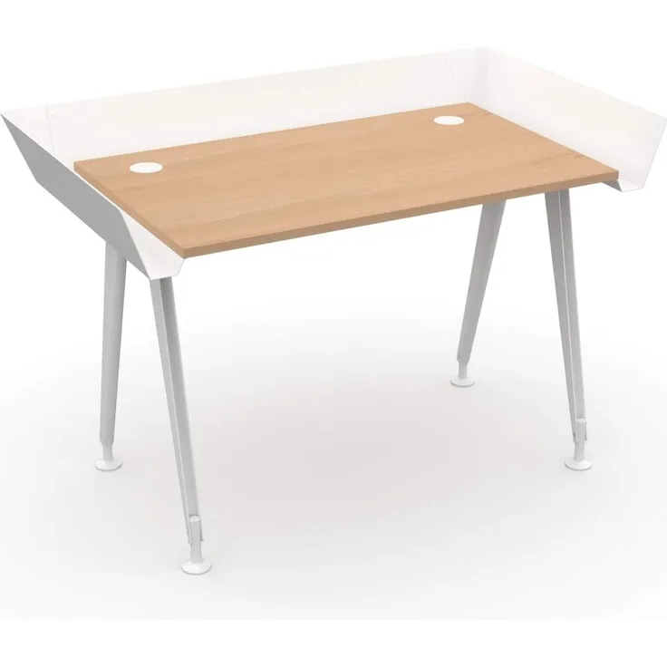 Schreibtisch, Tern - 100 x 60 x 72 cm, Weiß / Buche, Levira