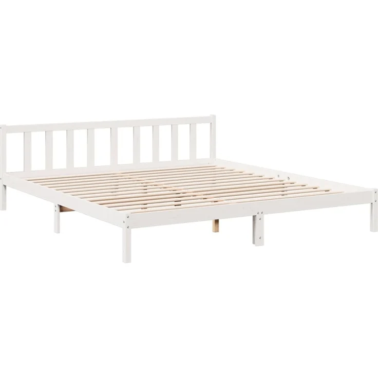 vidaXL Massivholzbett Extra Lang ohne Matratze Weiß 200x220 Kieferholz 852455 – Bild 3