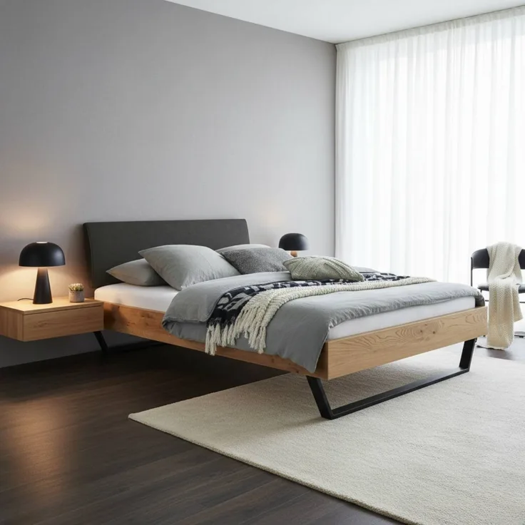Hasena Trento Sariano Massivholzbett 140x200 Wildeiche natur, geölt 20