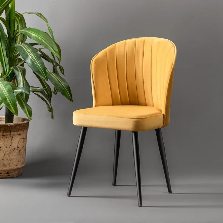 Skye Decor 'Rubi - Yellow' Stuhlset (2-teilig), Gelb / Schwarz, 52 x 85 x 42 cm