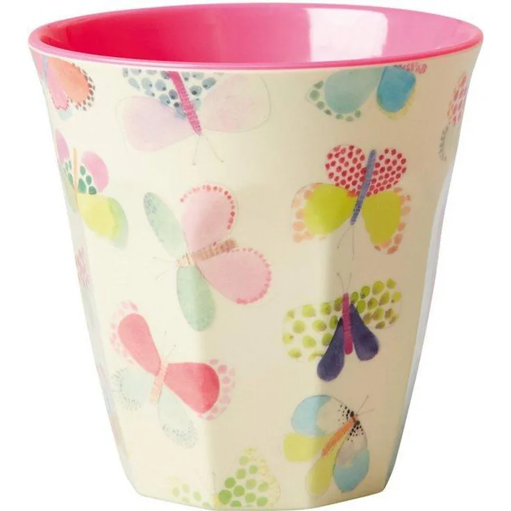 rice Becher ''Melamin Trinkbecher ''Butterfly Two Tone'' H9 cm''