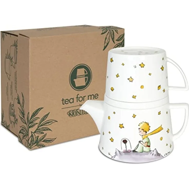 Könitz Tee-Kannen-Set Tea for me - Der kleine Prinz, Teebereiter mit Becher und Deckel, Bone China, 395 ml, 11 5 976 2630