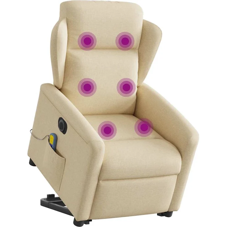 vidaXL Elektrischer Massagesessel mit Aufstehhilfe Creme Stoff 3303172 – Bild 2