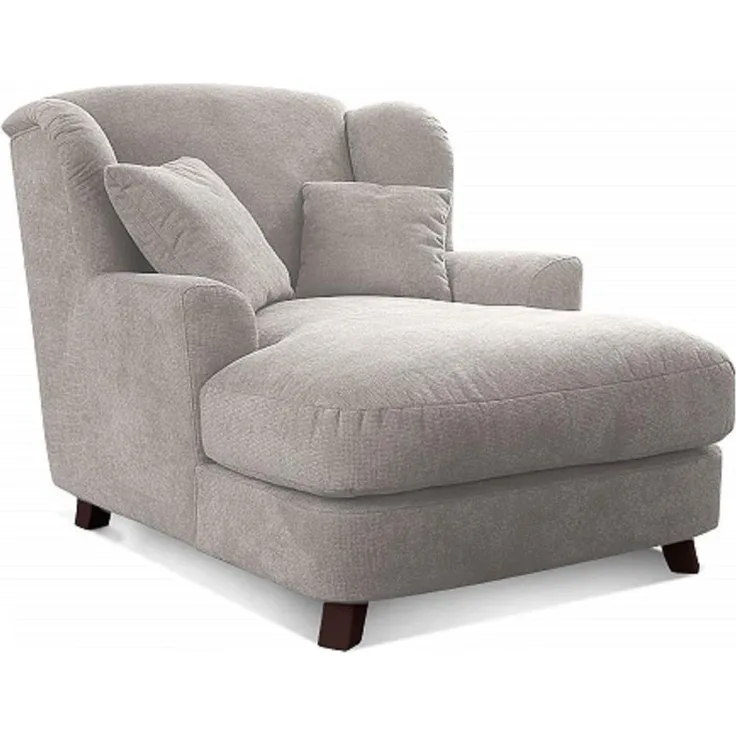 Cavadore XXL-Sessel Assado / Großer Polstersessel mit Holzfüßen und großer Sitzfläche / Inkl. 2 Zierkissen / 109 x 104 x 145 / Webstoff Creme