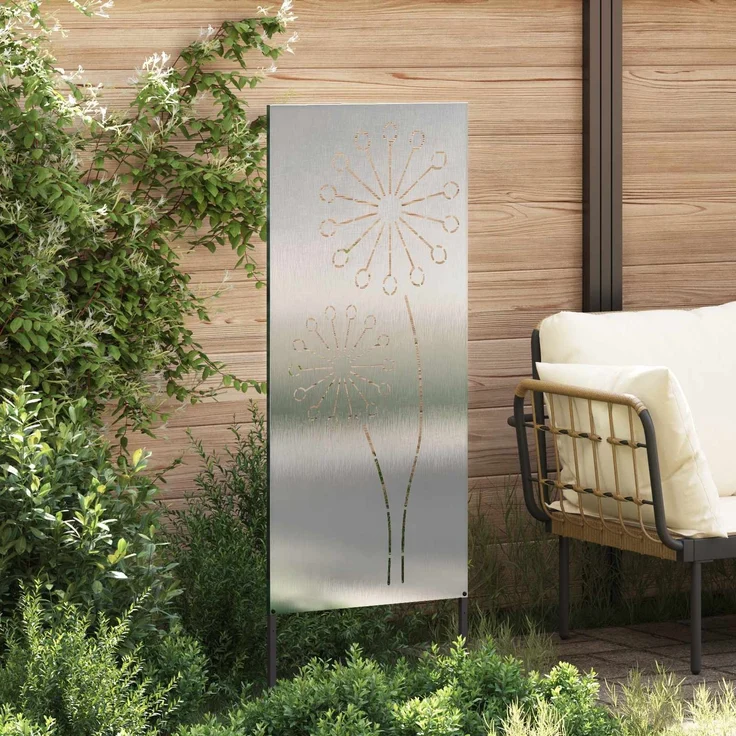 vidaXL Garten Sichtschutz-Leinwand Silber 50 x 140 cm Edelstahl 876305 – Bild 3