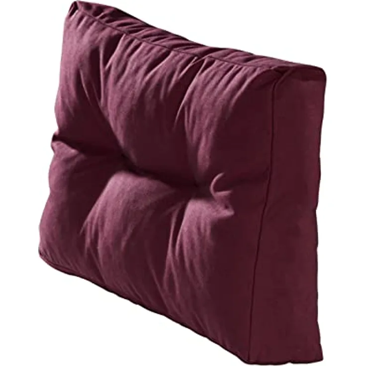 Traumnacht Outdoor Palettenauflage mit Schaumstoffstäbchen gefüllt, Palettenkissen, Palettenpolster Palettenmöbel Palettensofa Seitenteil, Bordeaux rot