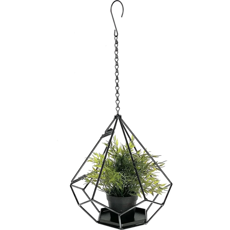 DanDiBo Blumenampel Innen Metall Wand Hängepflanzen 64 cm 96075 S mit Tür 6 Ecken Pflanzenhänger Blumenhänger Topfhänger Blumen Blumentopfhänger Hängetopf – Bild 7