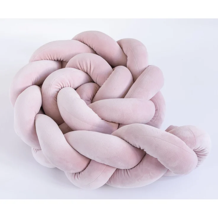 Loolay Nestchenschlange SAMT ALTROSA Geflochtenes Kissen Zierkissen Dekokissen Bettumrandung, (Zugluftstopper Zugluft Schlange Wickeltischumrandung Babybett Kinderzimmer Schutz, VELOURS SAMT Bettschlange 100 150 200 300 400 cm und Länge auf Anfrage), Z... – Bild 2