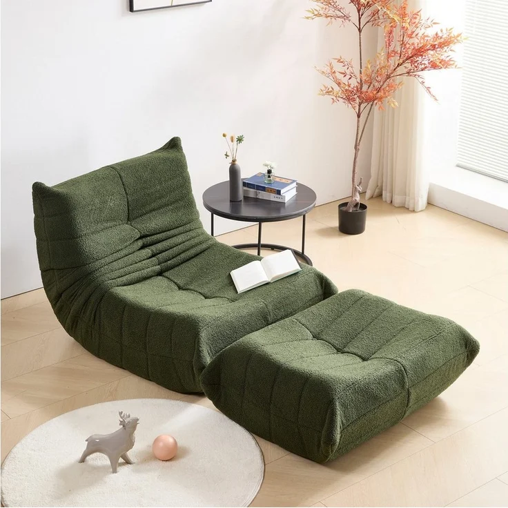 STILVORA Sitzsack Relaxsessel Indoor-Lazy Sofa mit Fußstütze & Hochelastischer Schwamm – Bild 1