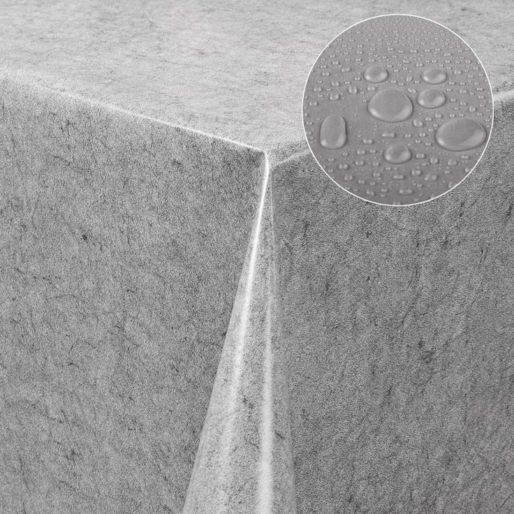 laro Tischdecke Wachstuch-Tischdecken Abwaschbar Unifarben grau/hellgrau rechteckig – Bild 4