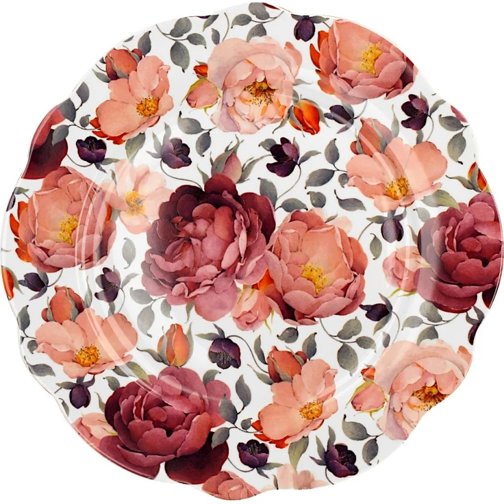 DUO EXCLUSIVE Dessertteller 2er Set SPRING ROSES WHITE aus New Bone China Porzellan – Bild 2