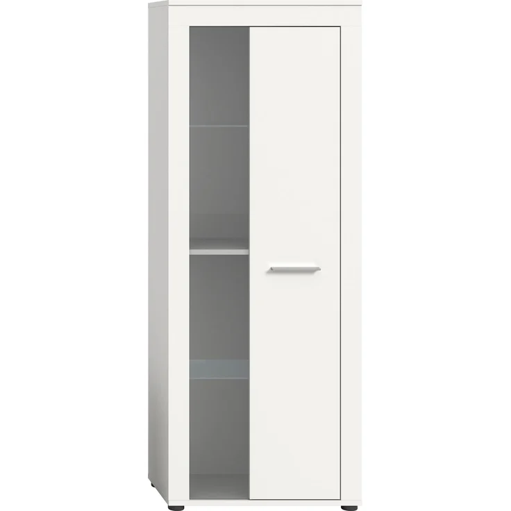 xonox. home Wohnen Jam X8BA9T10 Vitrine Glasvitrine Dekoschrank Glas-Kommode in weiß Melamin, ca. B/H/T: 60 x 159 x 35 cm – Bild 2